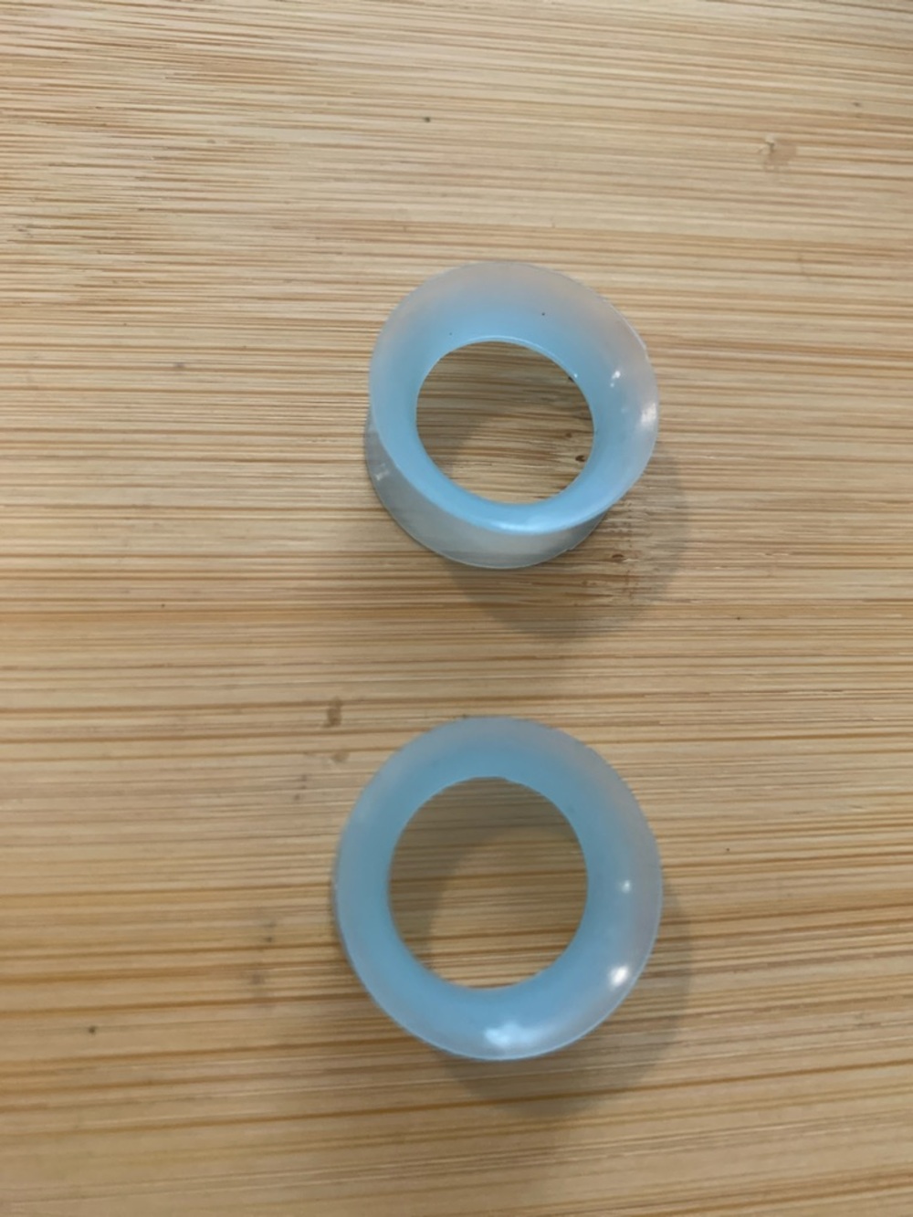 New Translucent Light Blue Silicone ear Gauge Set